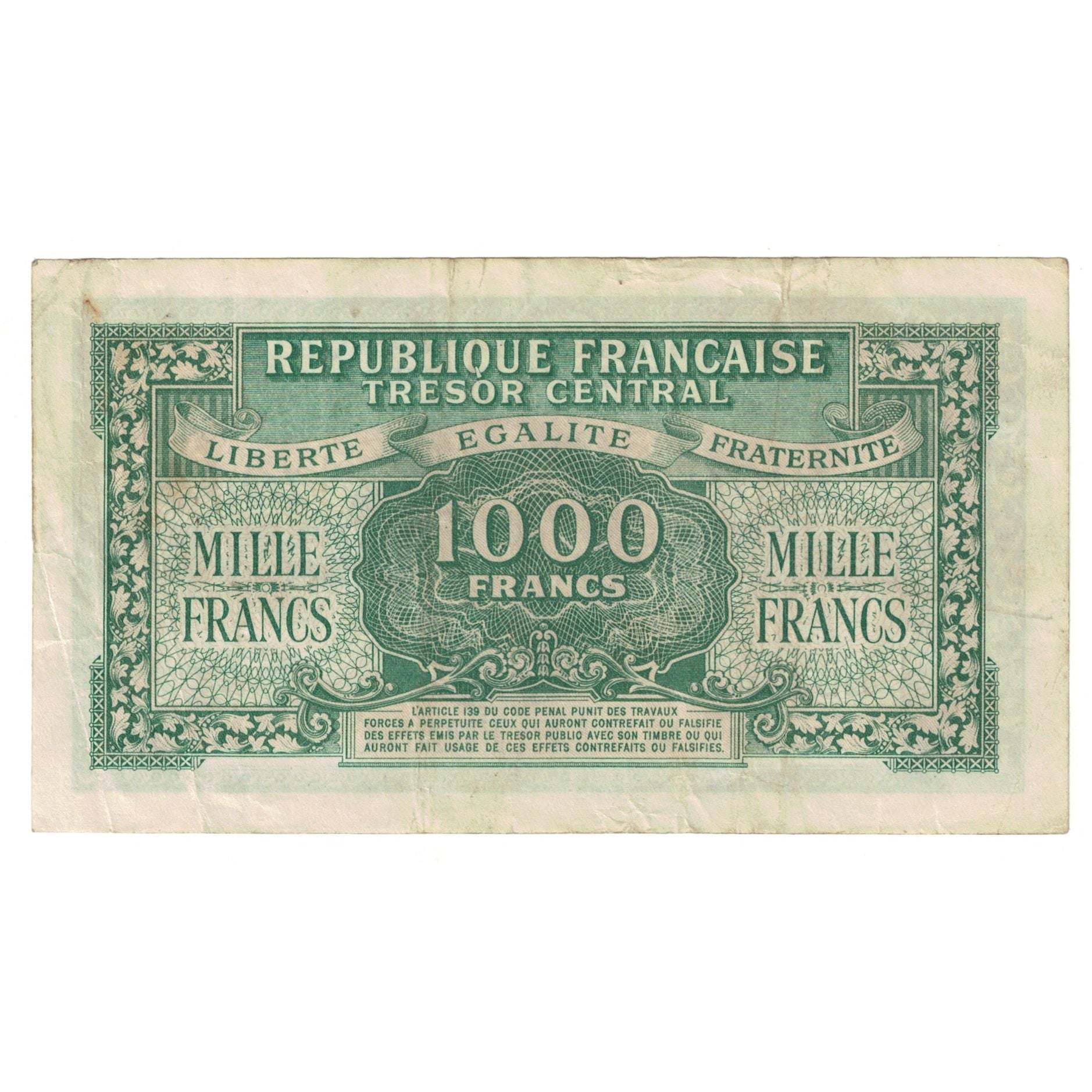 Francja, 1000 Francs, Marianne, 1945, 02D 634008, EF(40-45), Fayette:VF 13.1
