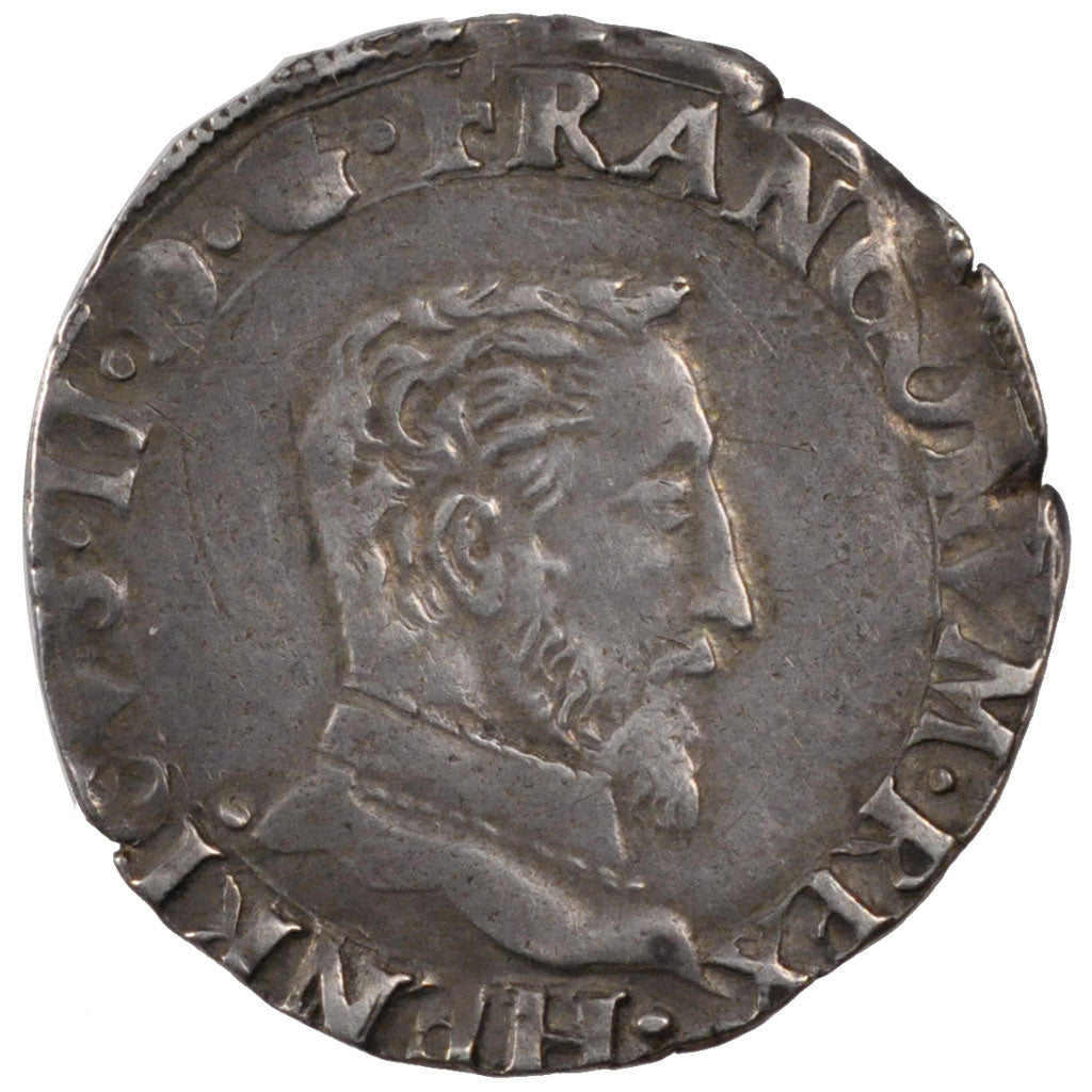 FRANCE, 1/2 Teston, 1553, Toulouse, AU(50-53), Silver, Duplessy #984, 4.70