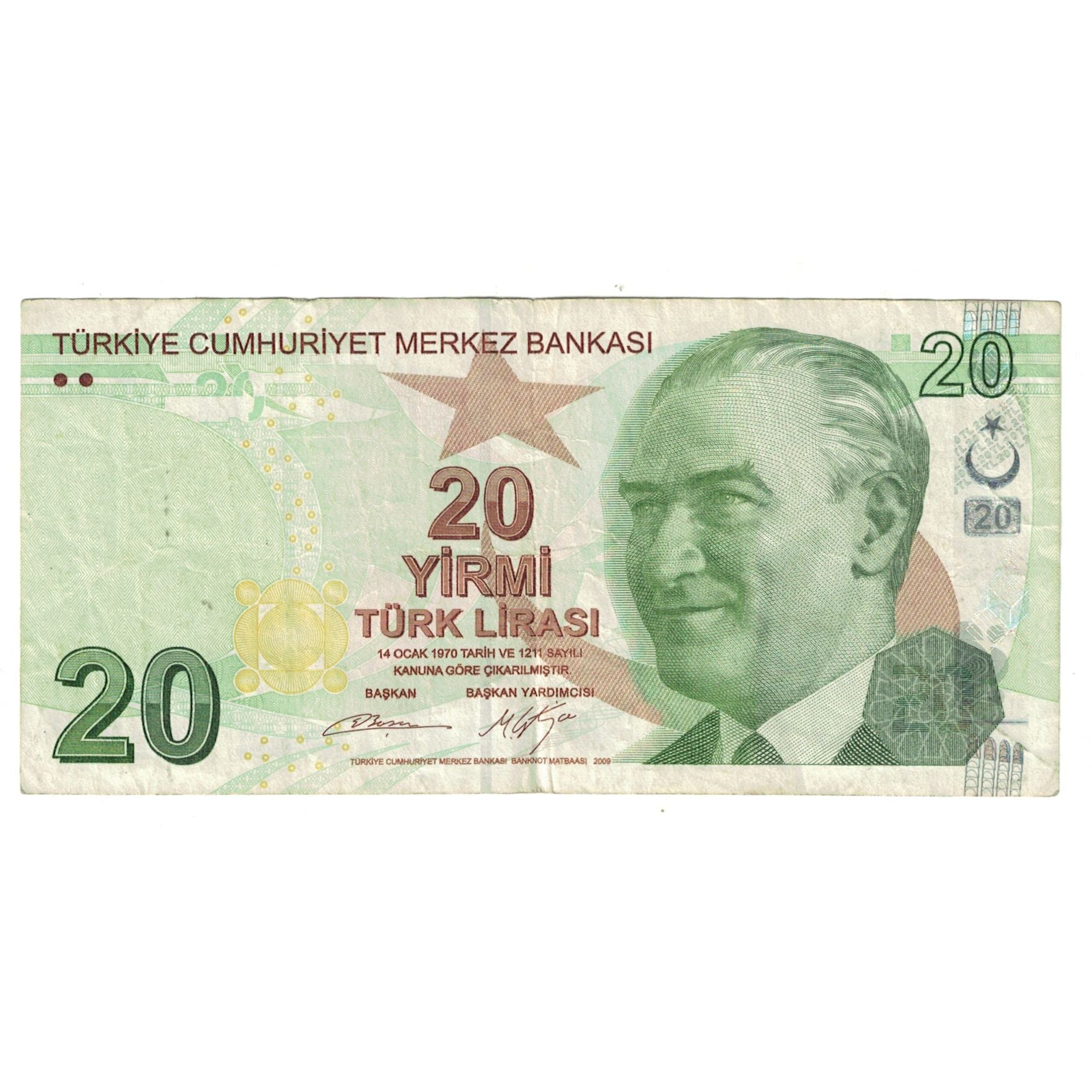 Banknote, Turkey, 20 Lira, Undated (2009), KM:224, EF(40-45)