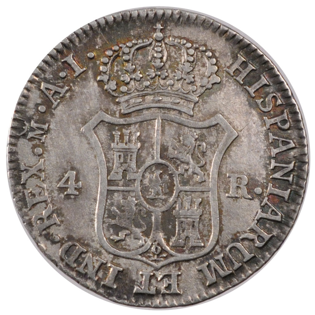 SPAIN, 4 Reales, 1809, Madrid, KM #540.1, EF(40-45), Silver, 5.80
