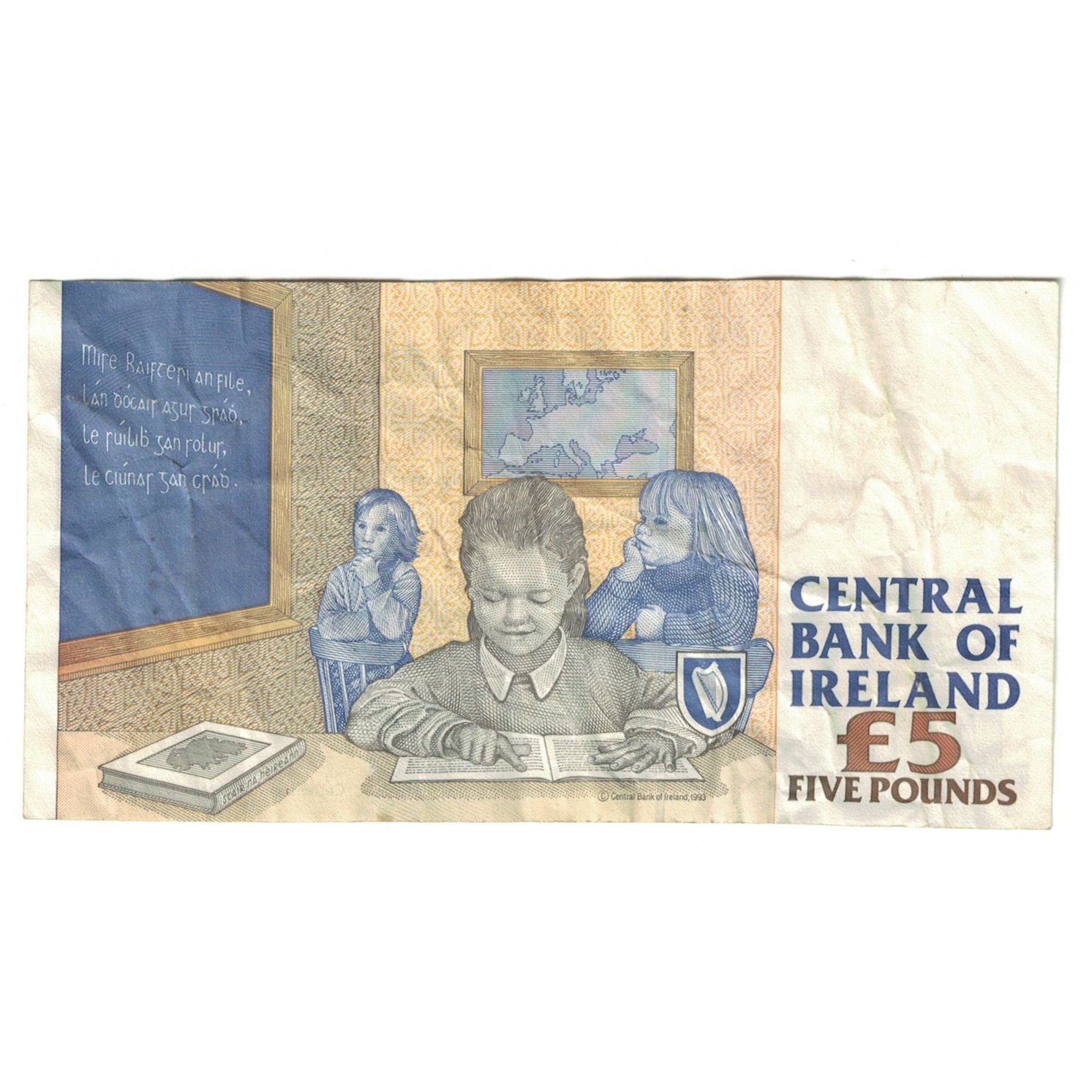 Nota, Irlanda - República, 5 Pounds, KM:75b, VF(30-35)