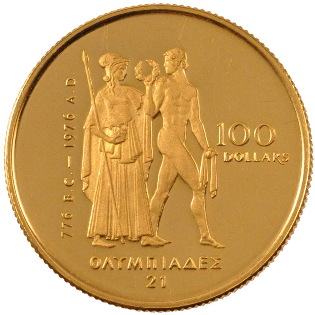 Moneda, Canadá, Elizabeth II, 100 Dollars, 1976, Ottawa, EBC+, Oro, KM:116