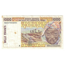 Banknote, West African States, 1000 Francs, 1995, KM:611He, EF(40-45)