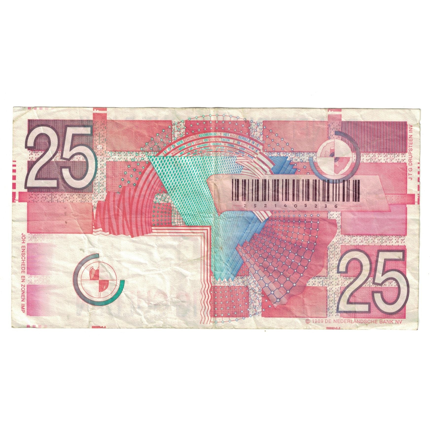 Banknote, Netherlands, 25 Gulden, 1989, 1989-04-05, KM:100, EF(40-45)