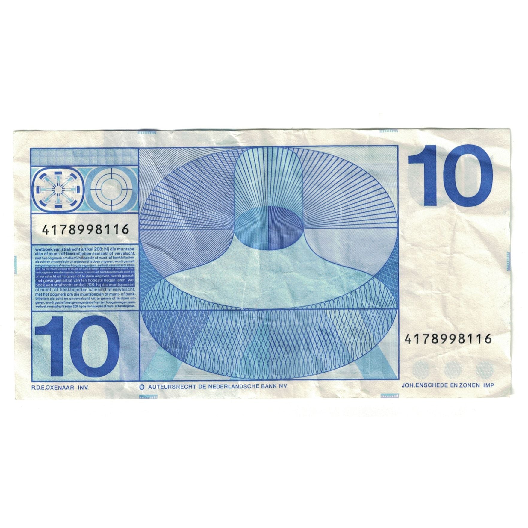 Banknote, Netherlands, 10 Gulden, 1968, 1968-04-25, KM:91b, EF(40-45)