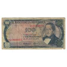 Banknot, Colombia, 100 Pesos Oro, 1974, 1974-07-20, KM:415a, VF(20-25)