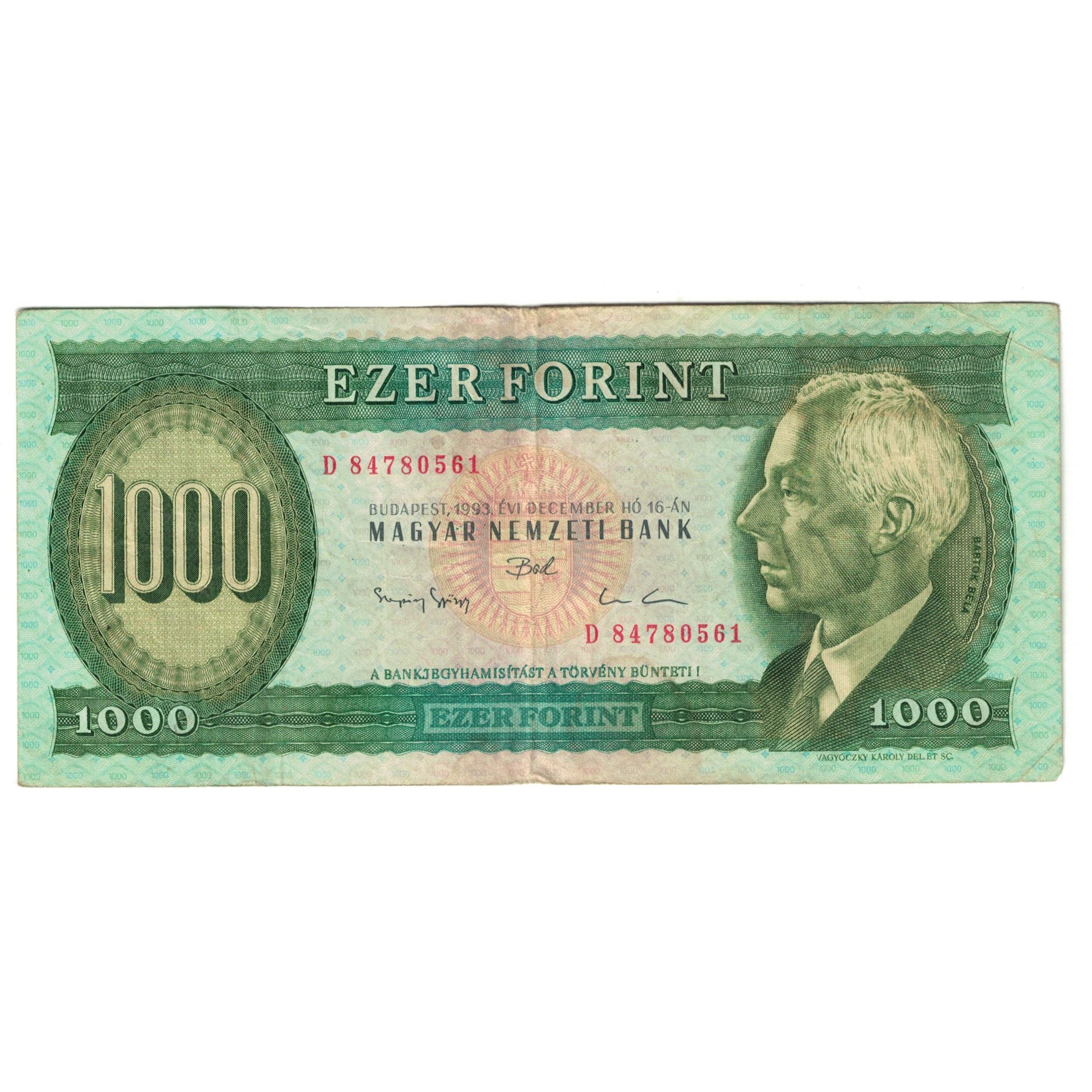 Billete, 1000 Forint, 1993, Hungría, 1993-12-16, KM:173b, MBC