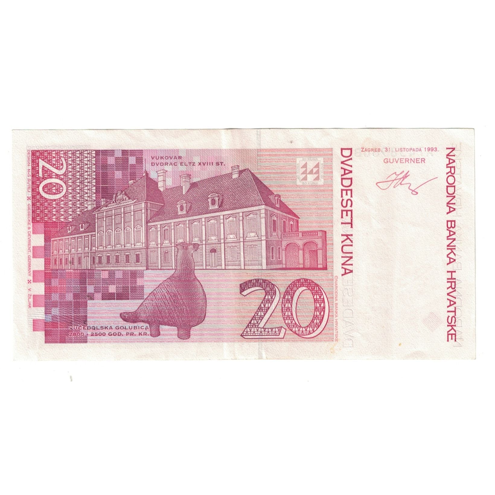 Banknote, Croatia, 20 Kuna, 1993, 1993-10-31, KM:39, UNC(63)