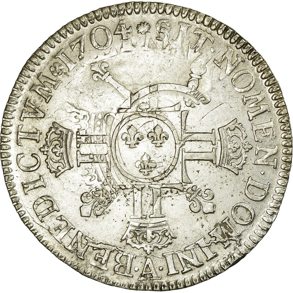 Coin, France, Louis XIV, 1/2 Écu aux 8L 2e type, 1/2 ECU, 45 Sols, 1704, Paris