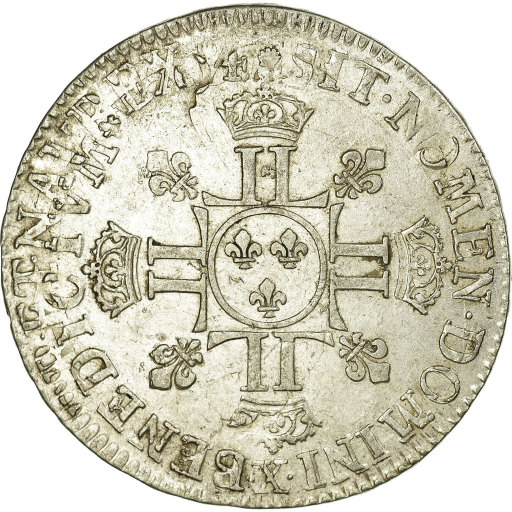 Coin, France, Louis XIV, 1/2 Écu aux 8L 2e type, 1/2 ECU, 45 Sols, 1704