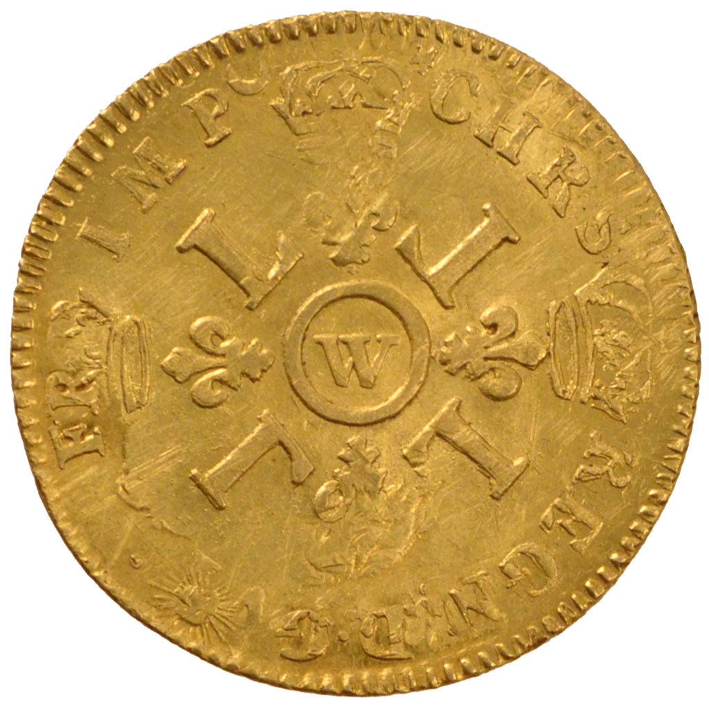 FRANCE, Louis d'or aux 4 L, Louis D'or, 1694, Lille, KM #302.20, AU(55-58),...