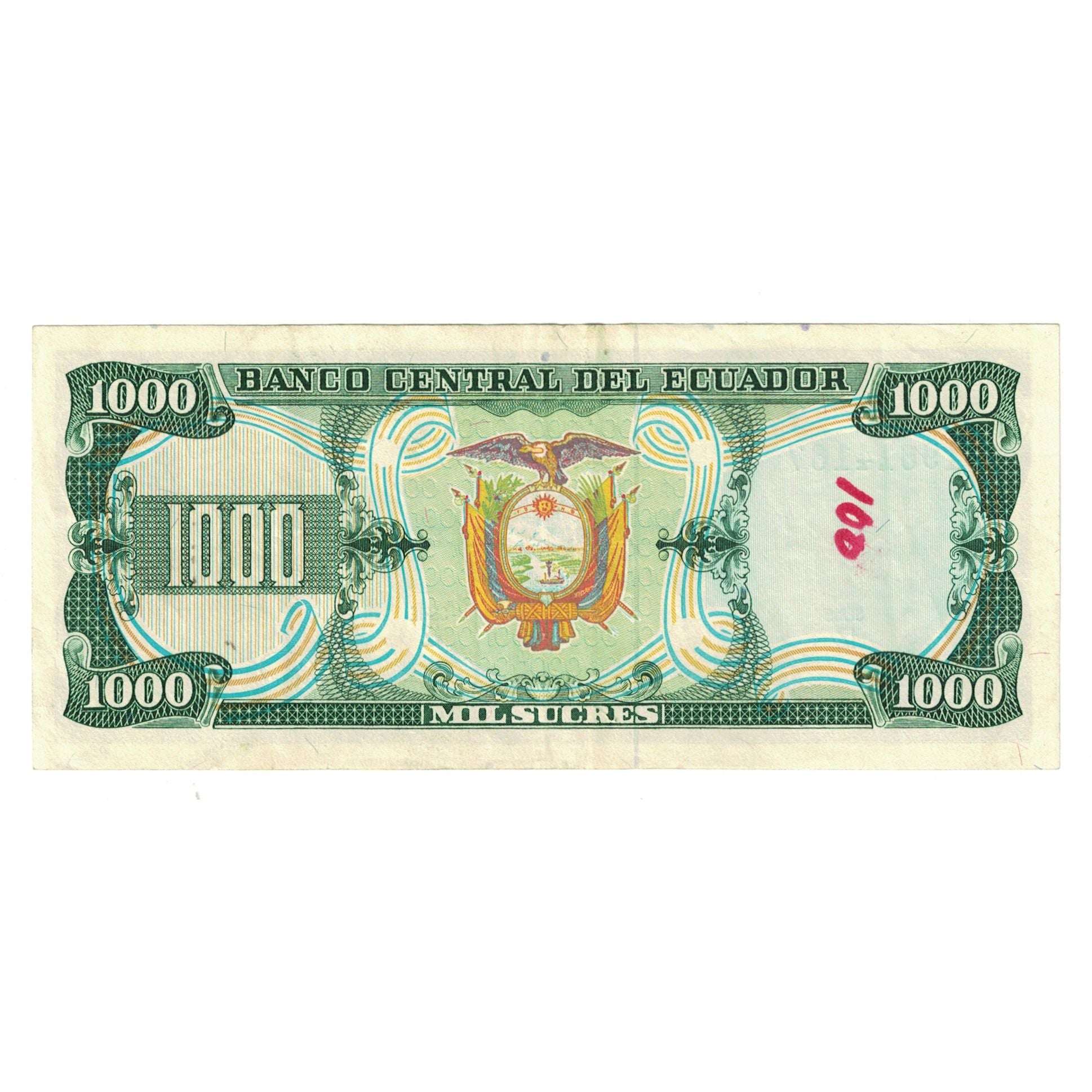Banknote, Ecuador, 1000 Sucres, 1988, 1988-06-08, KM:125a, EF(40-45)