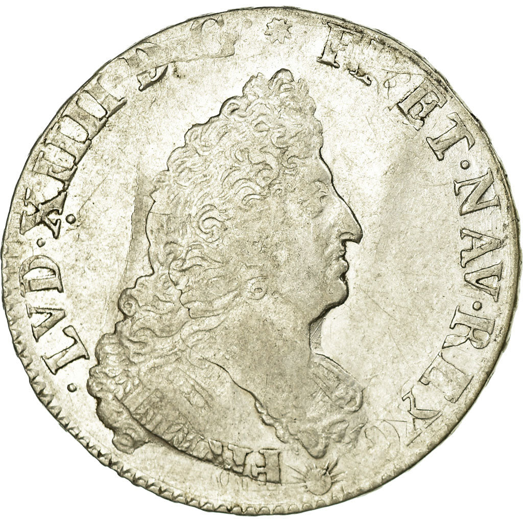 Monnaie, France, Louis XIV, 1/2 Écu aux 8L 2e type, buste du type aux palmes