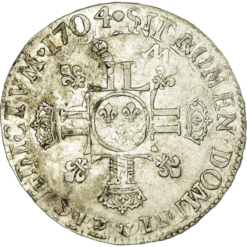 Monnaie, France, Louis XIV, 1/2 Écu aux 8L 2e type, buste du type aux palmes