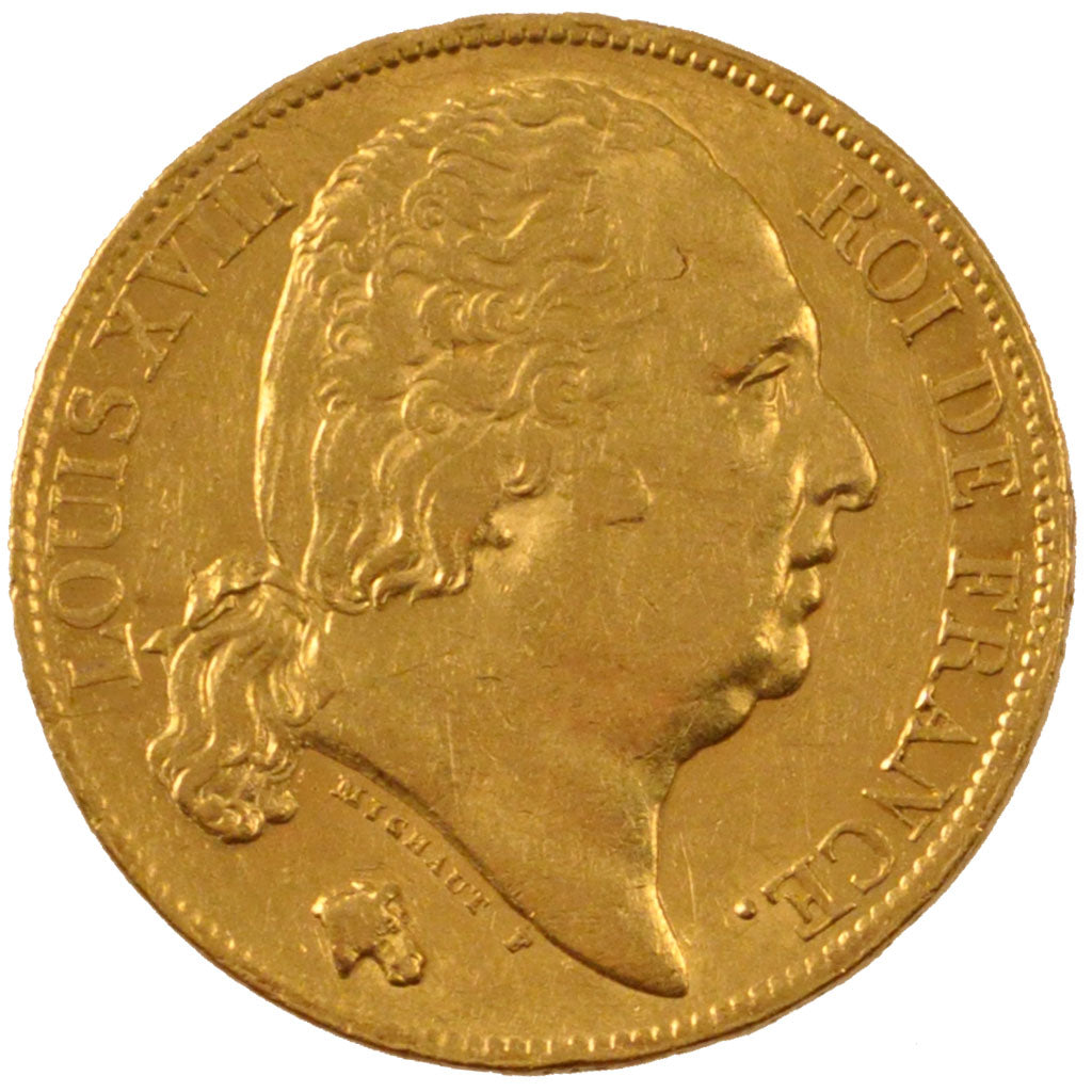 Francia, Louis XVIII, Louis XVIII, 20 Francs, 1820, Paris, SPL-, Oro, Gadoury...
