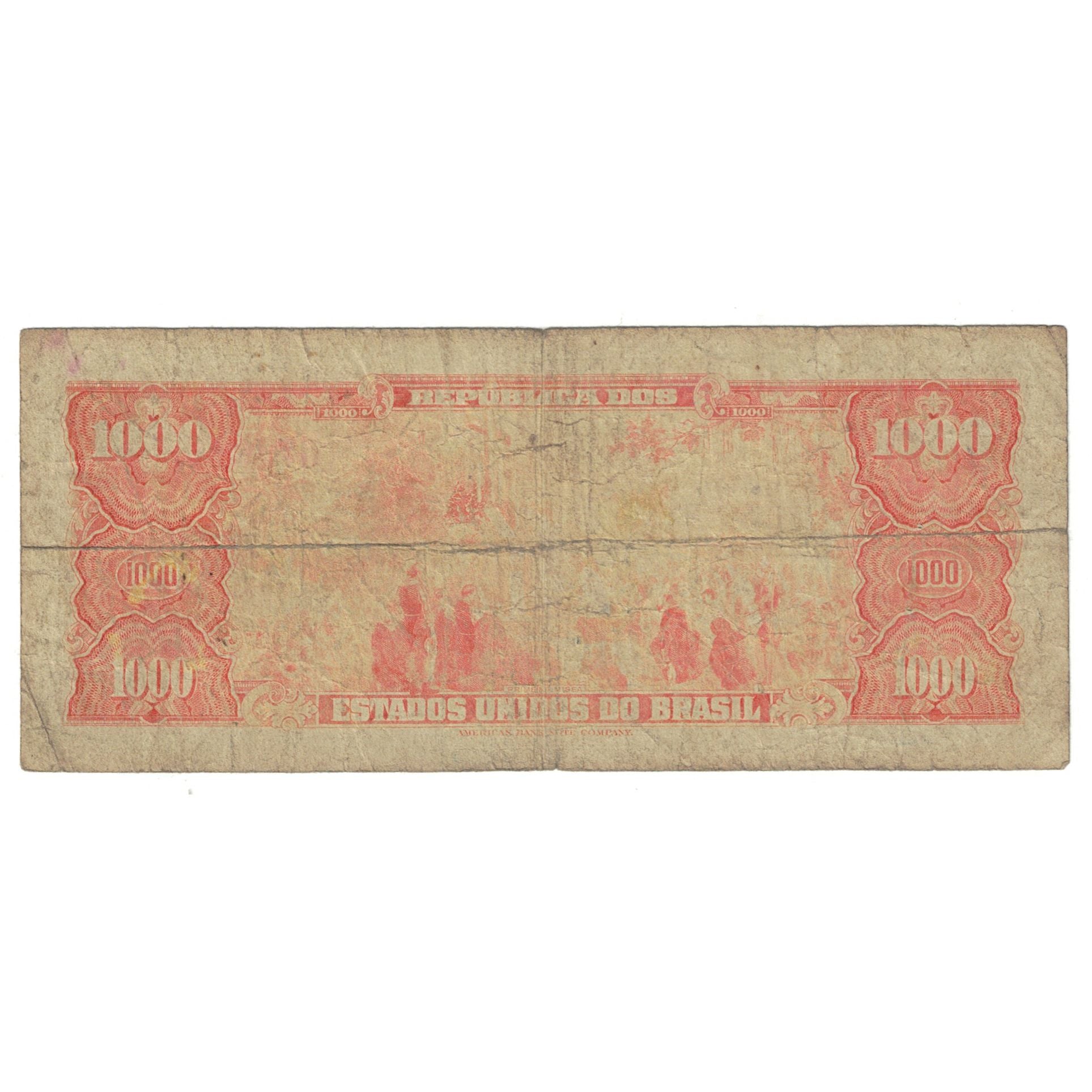 Biljet, Brazilië, 1 Cruzeiro Novo on 1000 Cruzeiros, KM:187b, TB