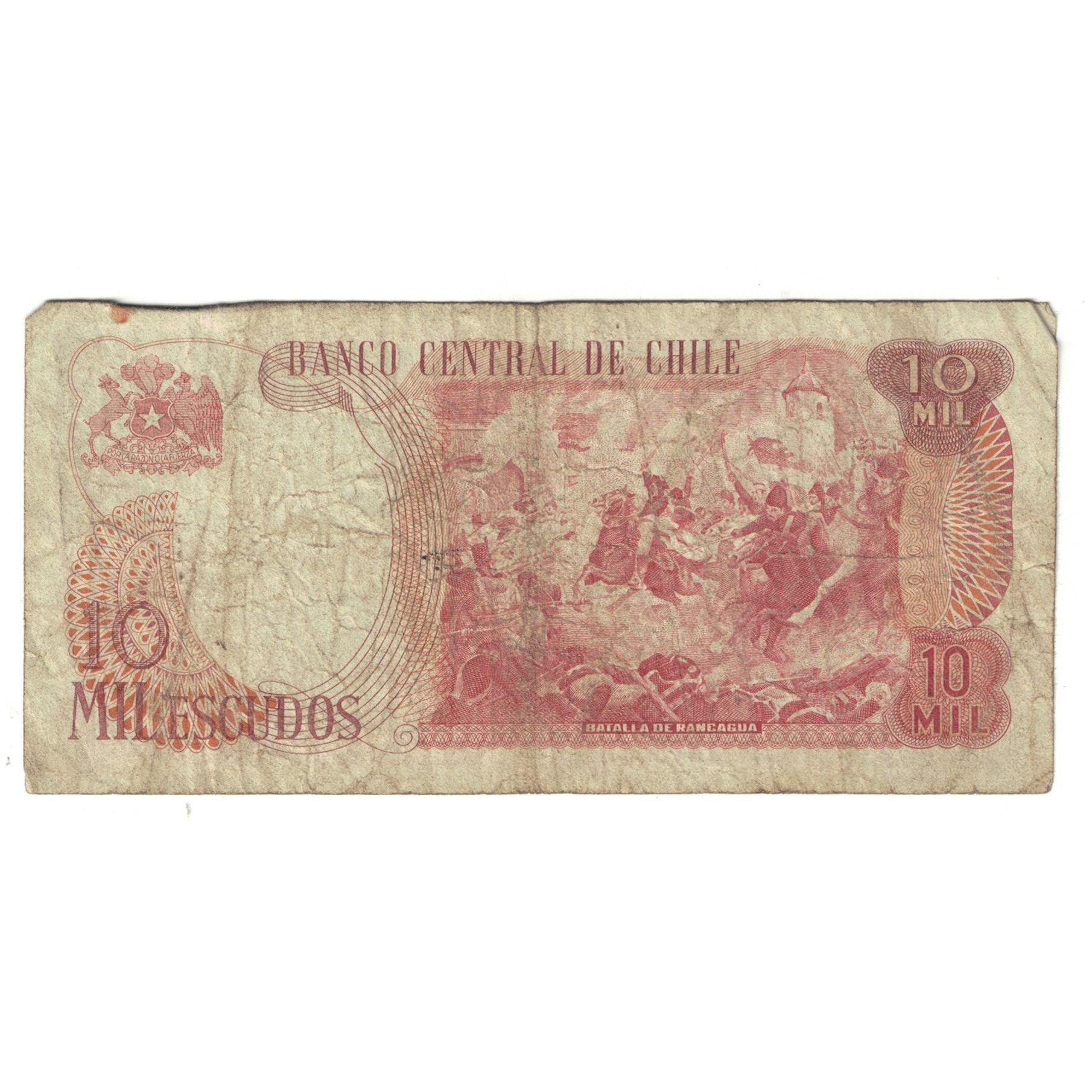 Billete, 10,000 Escudos, Chile, KM:148, BC