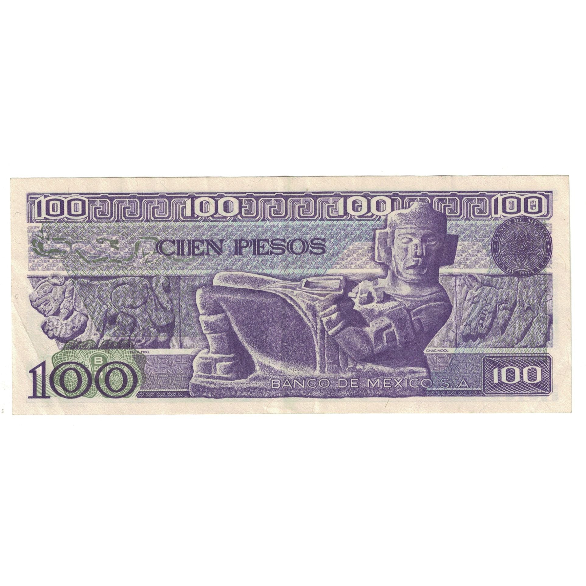 Nota, México, 100 Pesos, 1987, KM:74c, AU(55-58)