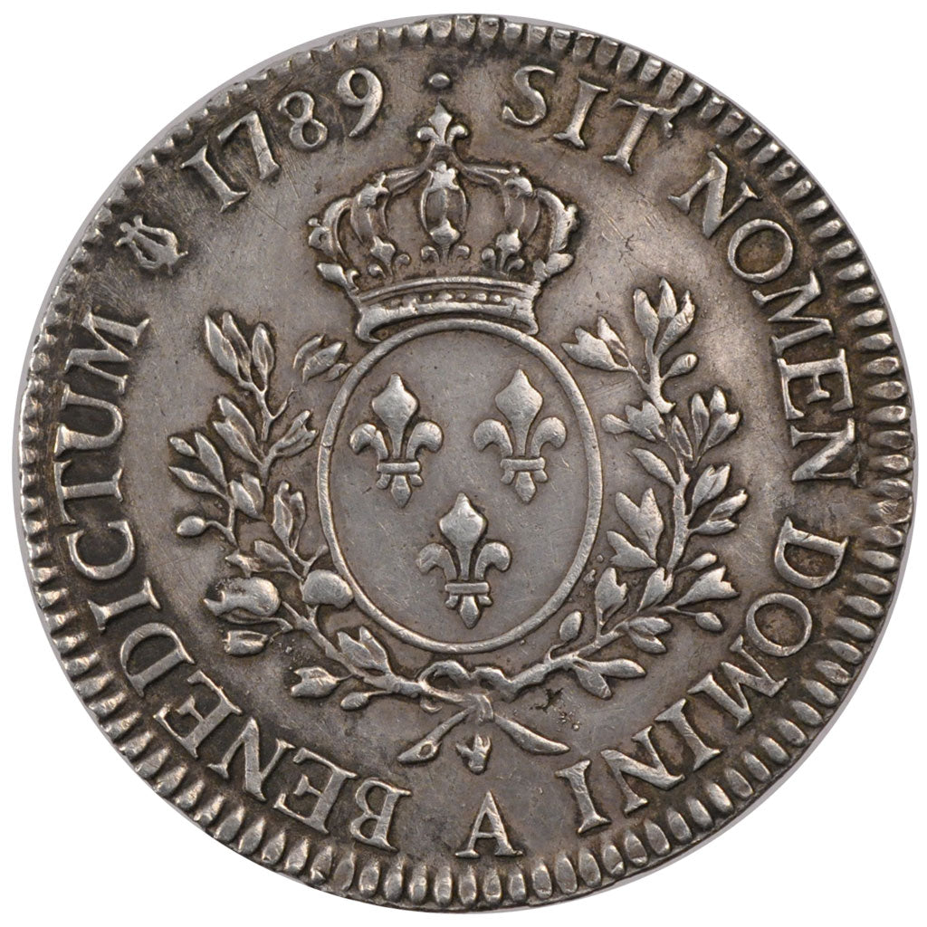 FRANCE, Ecu, 1789, Paris, EF(40-45), Silver, Gadoury #356, 28.84