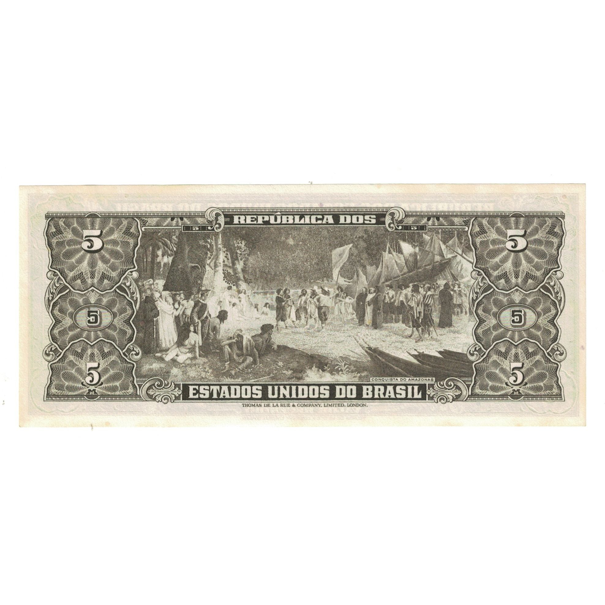 Nota, Brasil, 5 Cruzeiros, KM:158c, UNC(63)