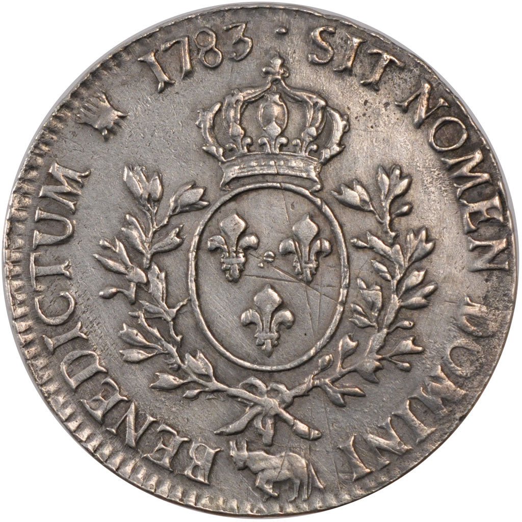 FRANCE, Écu de Béarn aux branches d'olivier, ECU, 1783, Pau, KM #572, VF(30-35),