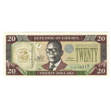 Billet, Libéria, 20 Dollars, 2011, KM:28a, NEUF