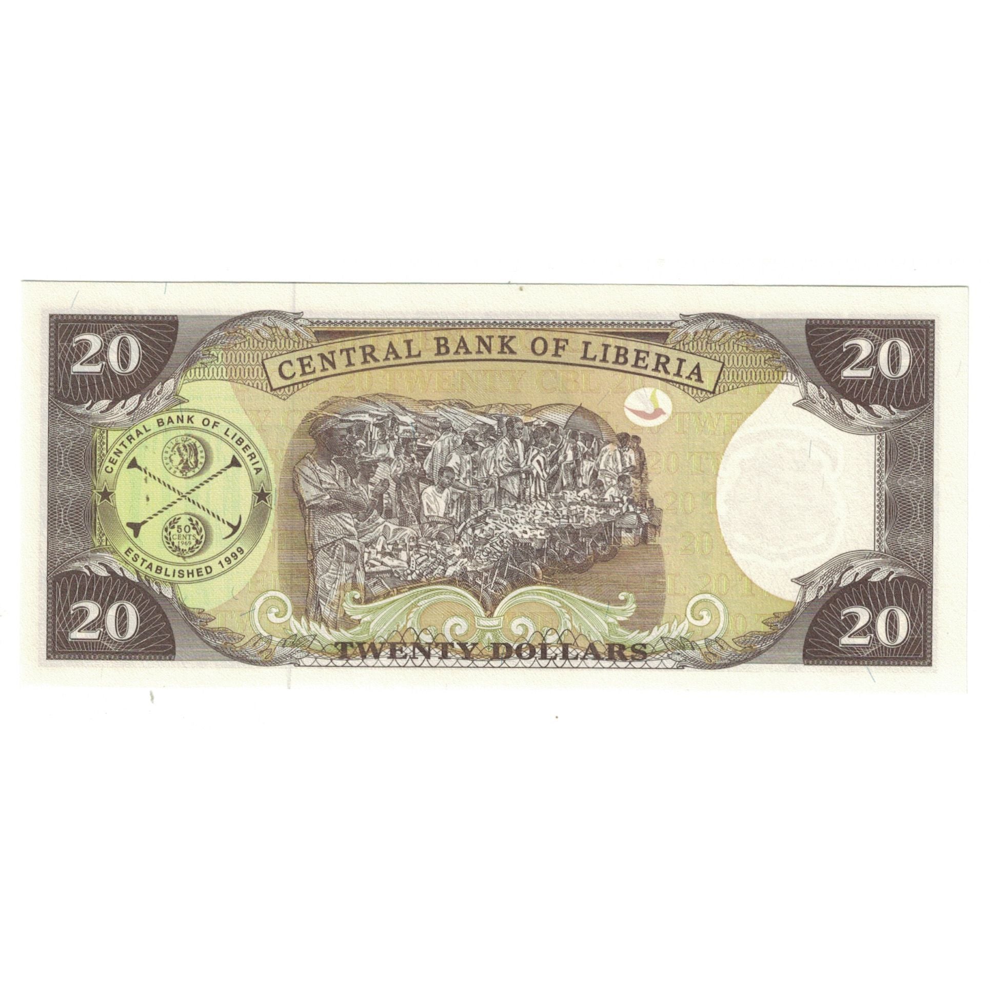 Billet, Libéria, 20 Dollars, 2011, KM:28a, NEUF