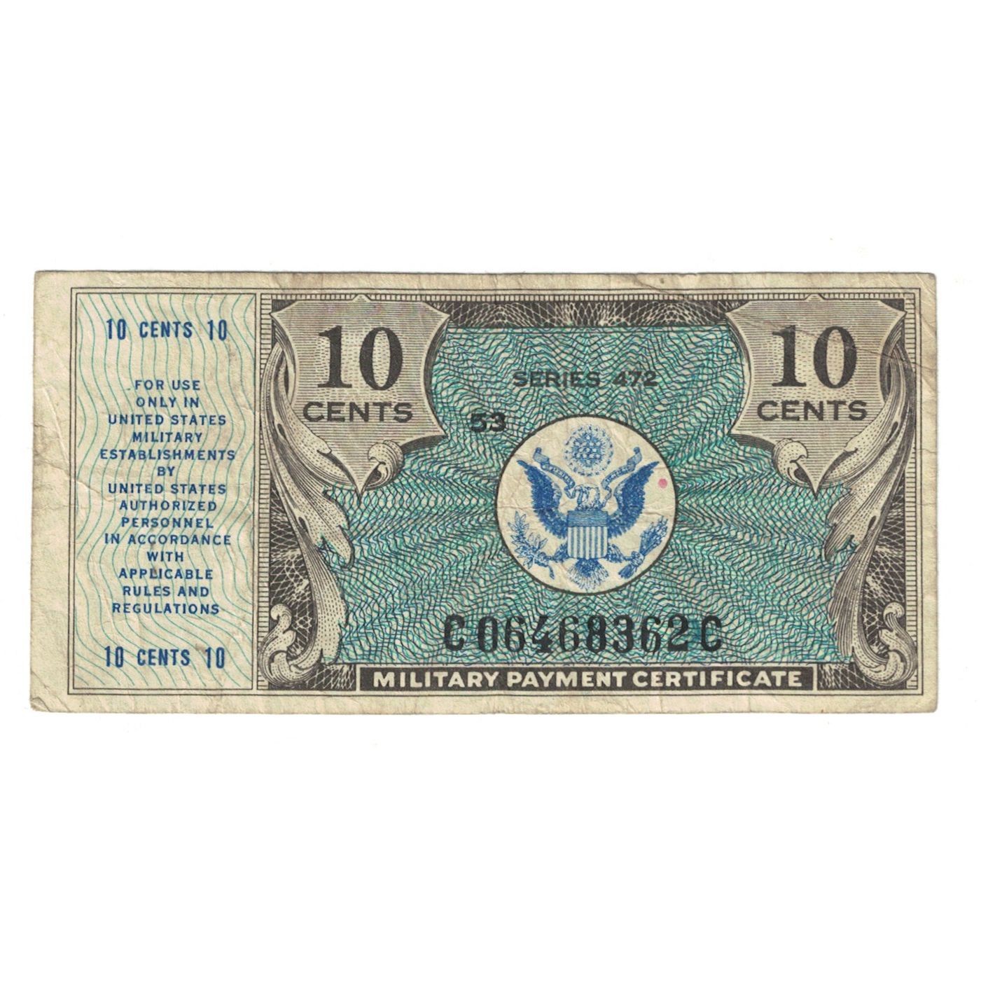 Banconote, Stati Uniti, 10 Cents, 1948, KM:M16, MB+