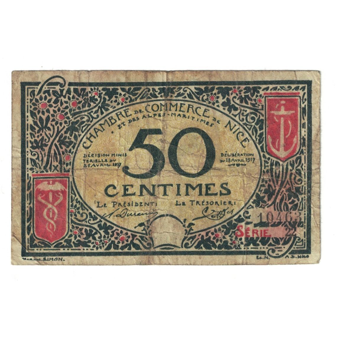 Francia, Nice, 50 Centimes, 1918, MB+, Pirot:91-4
