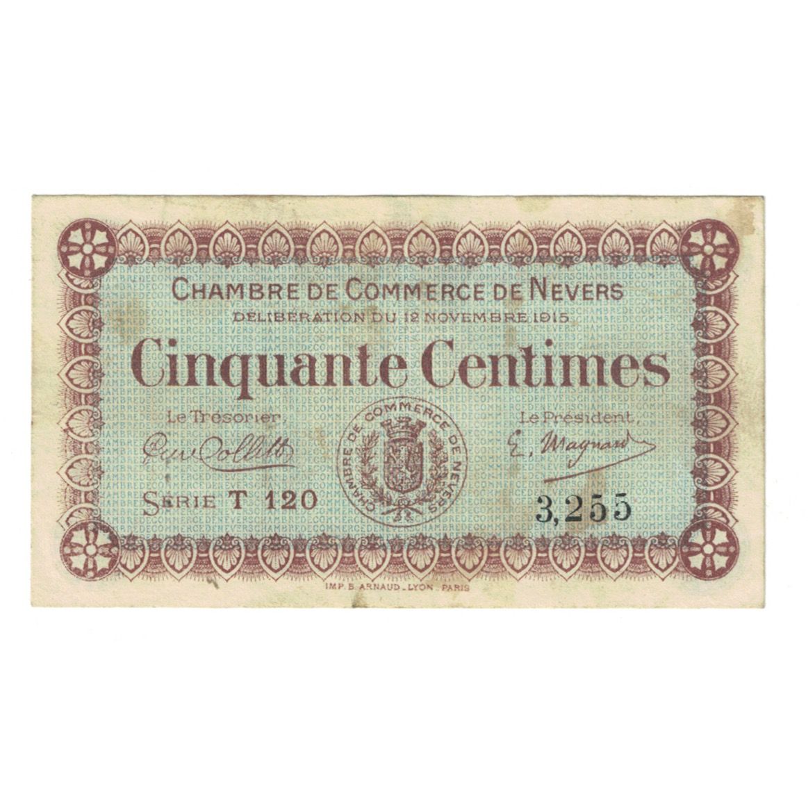 Frankreich, Nevers, 50 Centimes, 1915, Chambre de Commerce, SS, Pirot:90-5