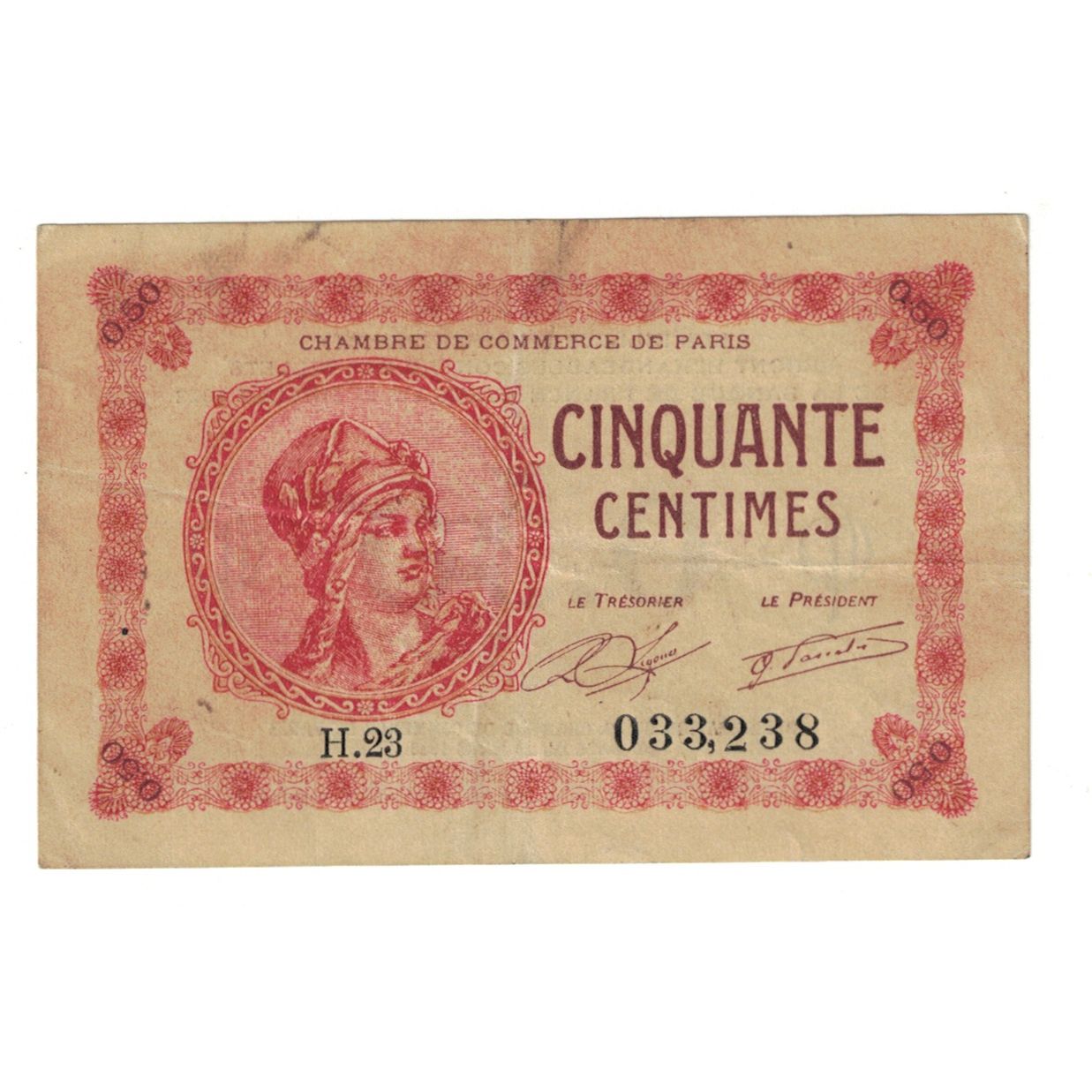 Francia, 50 Centimes, Other, 1920, H.23, PARIS, BC