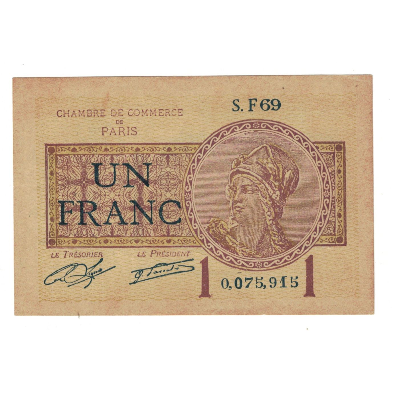 France, 1 Franc, 1922, S.F69, PARIS, EF(40-45)