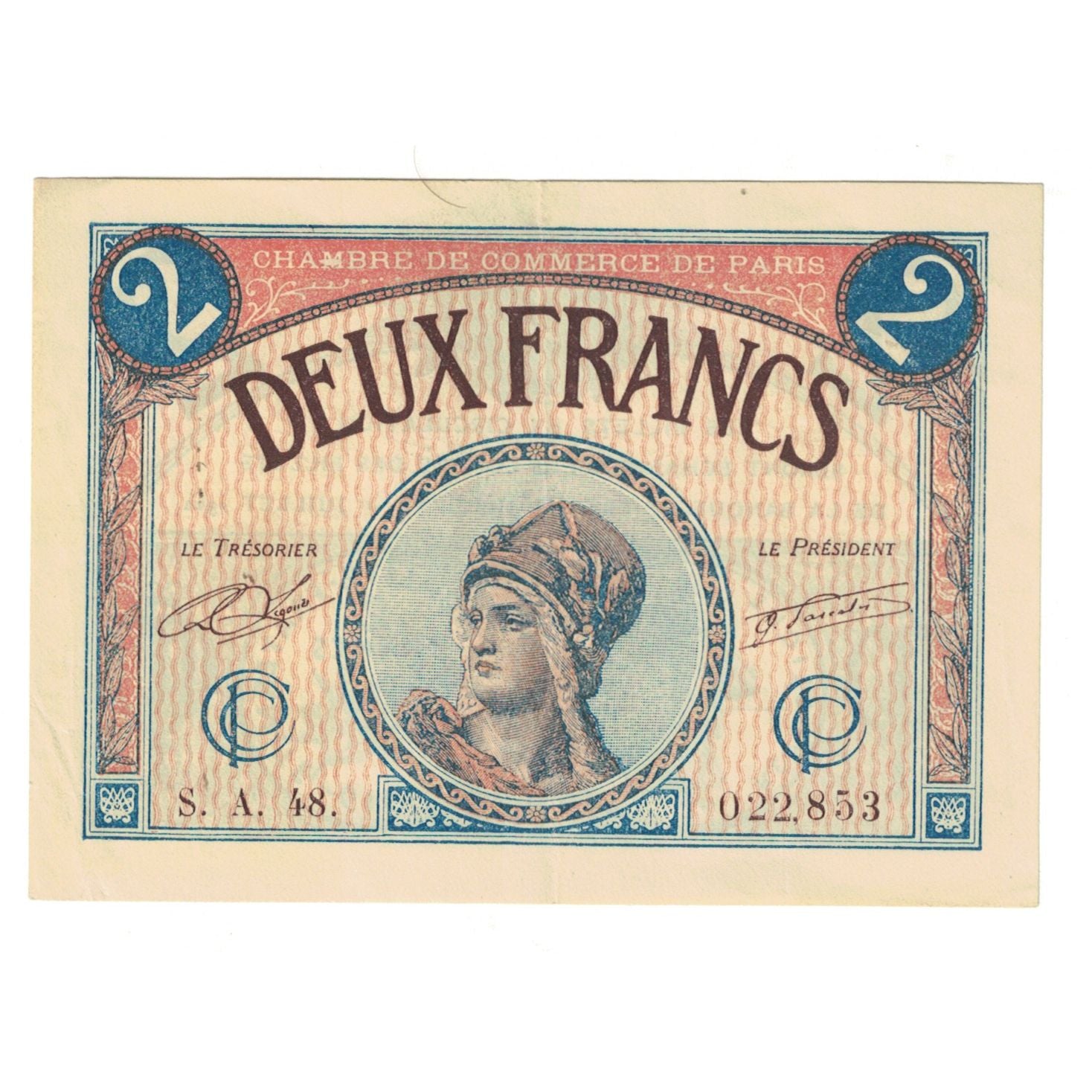 Frankreich, Paris, 2 Francs, 1922, UNZ-, Pirot:97.29