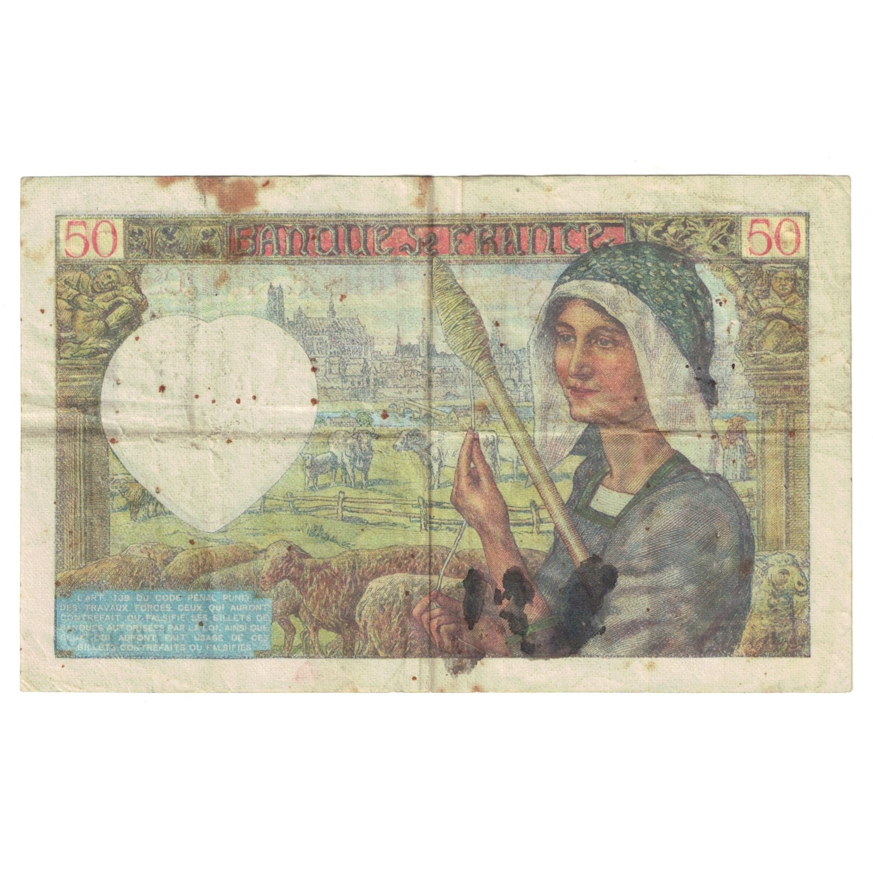 Frankrijk, 50 Francs, Jacques Coeur, 1941, V.170, TTB, Fayette:19.20, KM:93