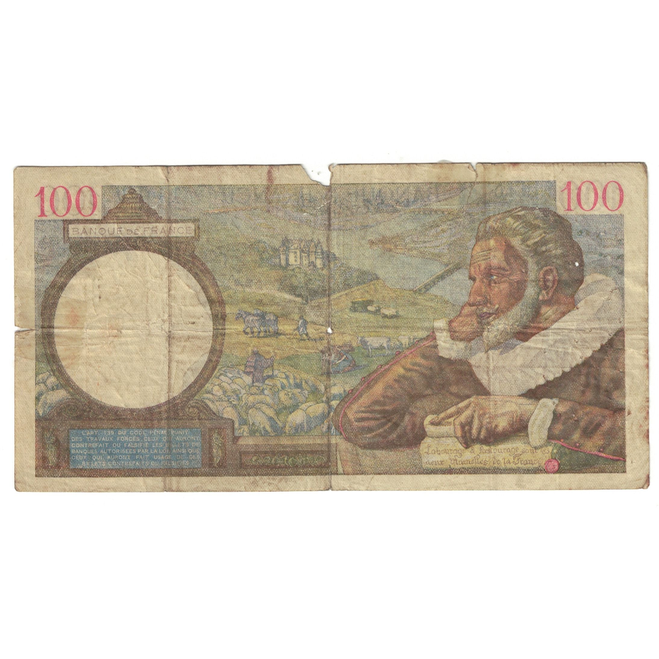 Frankreich, 100 Francs, Sully, 1940, T.16120, SGE+, Fayette:26.40, KM:94