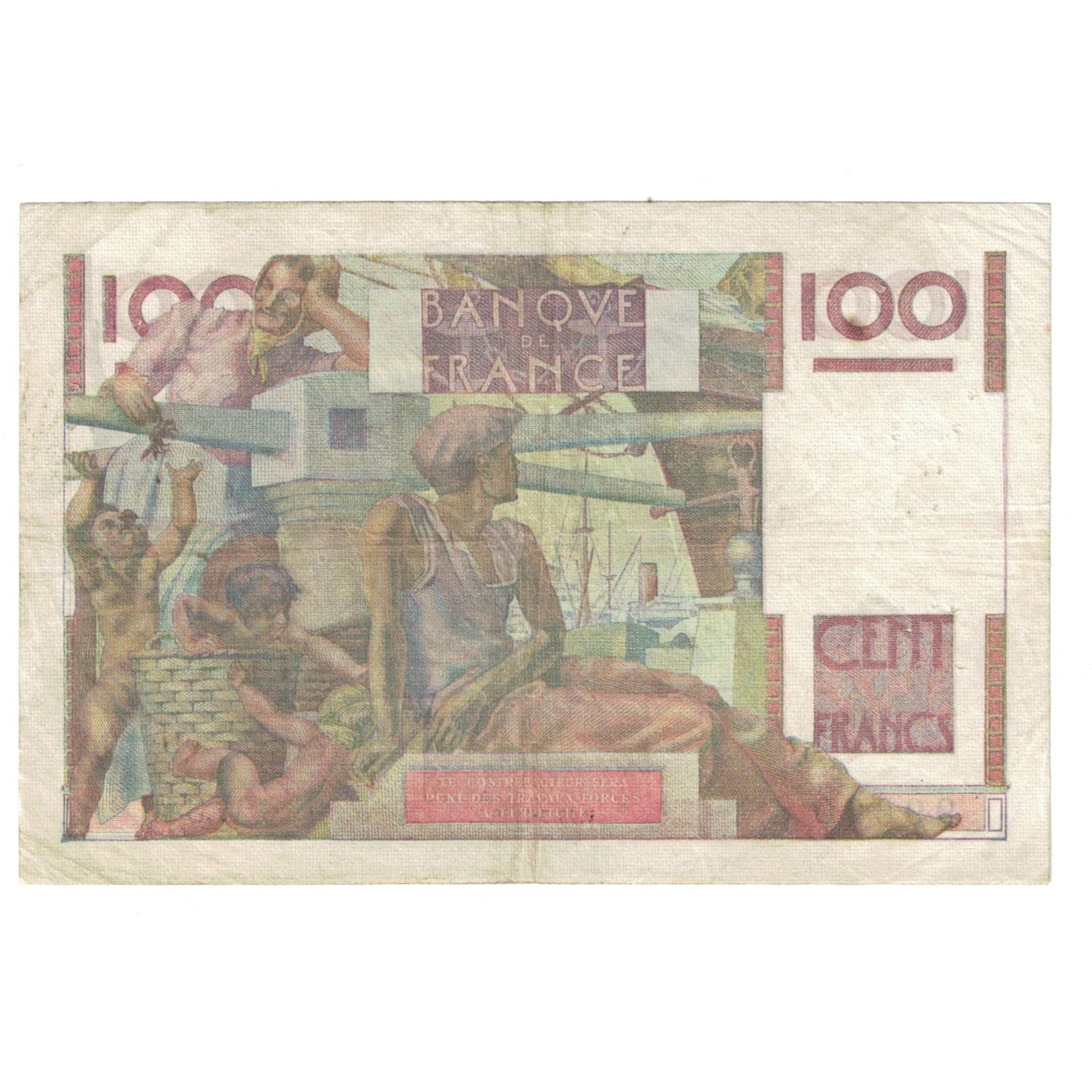Frankreich, 100 Francs, Jeune Paysan, 1949, W.343, SS, Fayette:28.24, KM:128b