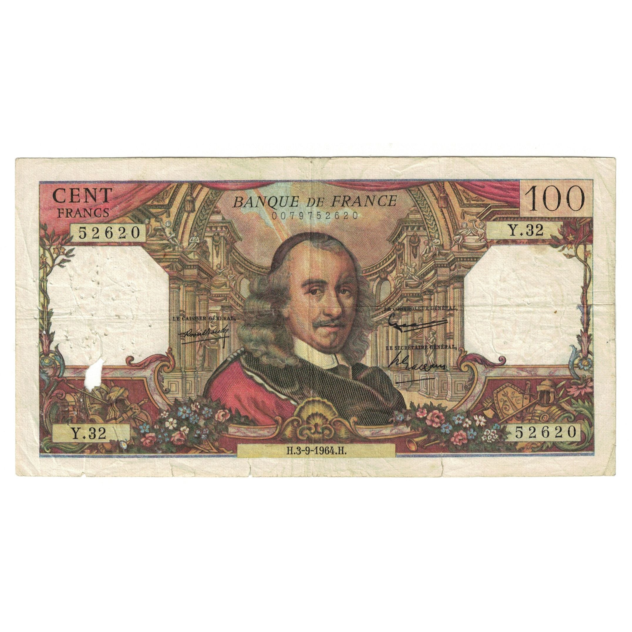 Francia, 100 Francs, Corneille, 1964, Y.32, BC, Fayette:65.3, KM:149a