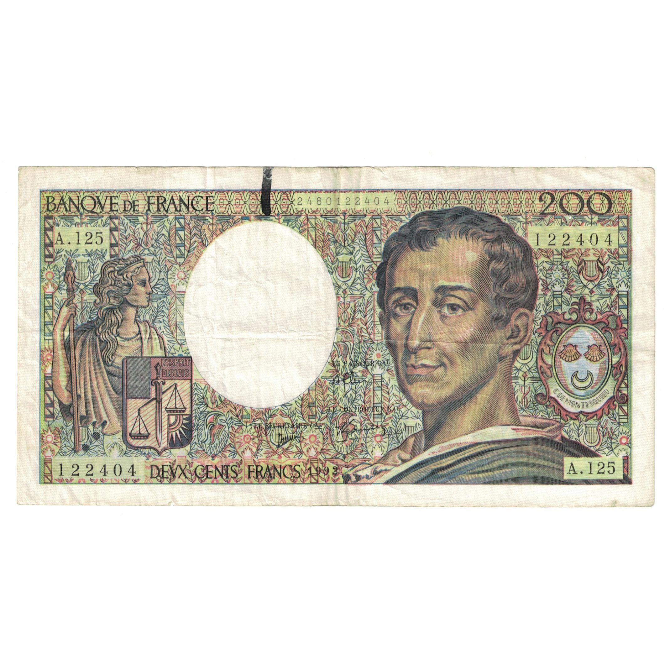France, 200 Francs, Montesquieu, 1992, A.125, VF(20-25), Fayette:70.12c, KM:155e