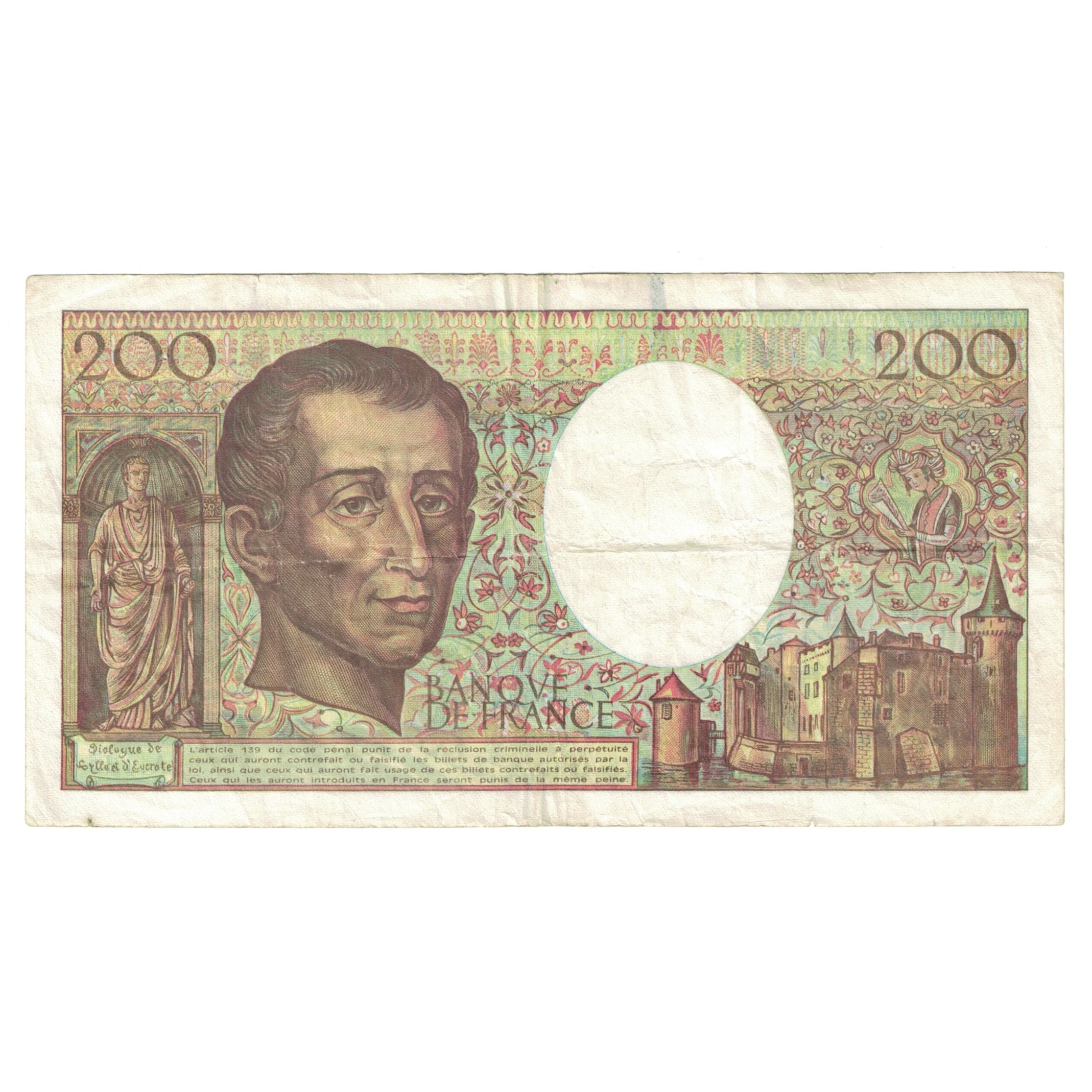 France, 200 Francs, Montesquieu, 1992, A.125, VF(20-25), Fayette:70.12c, KM:155e