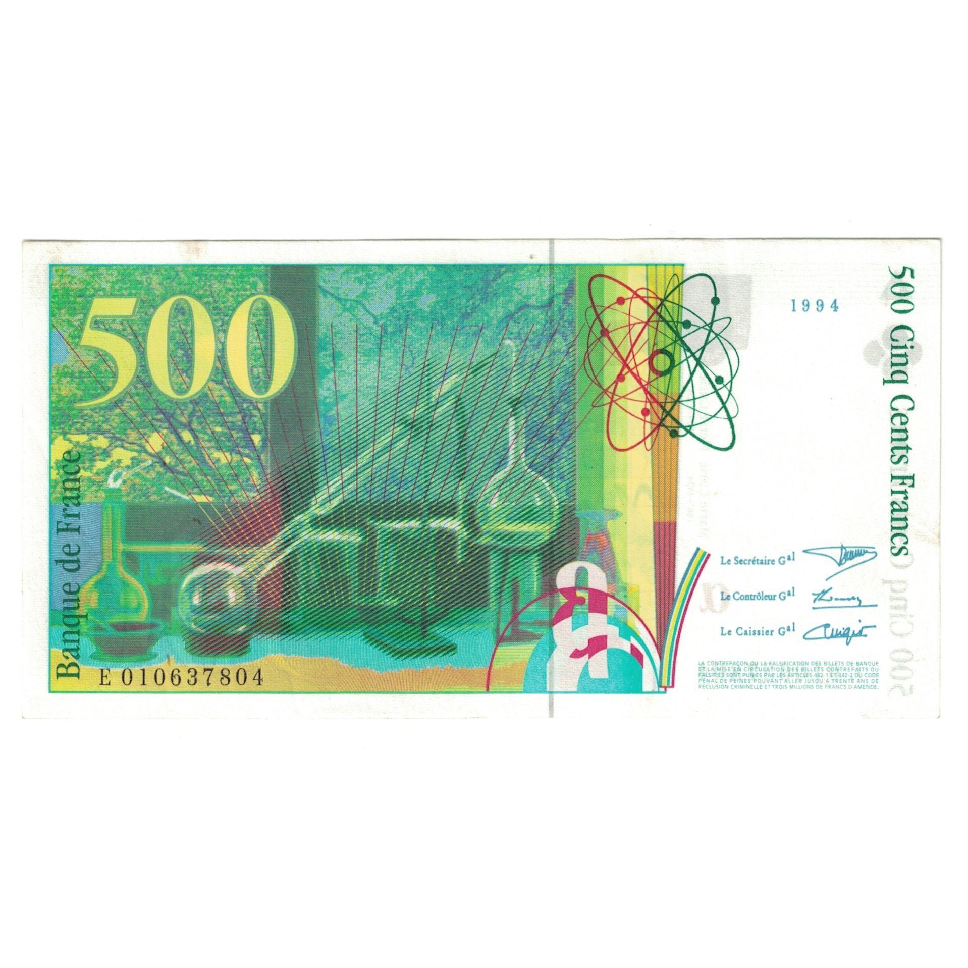 Frankreich, 500 Francs, Pierre et Marie Curie, 1994, E.010637804, SS