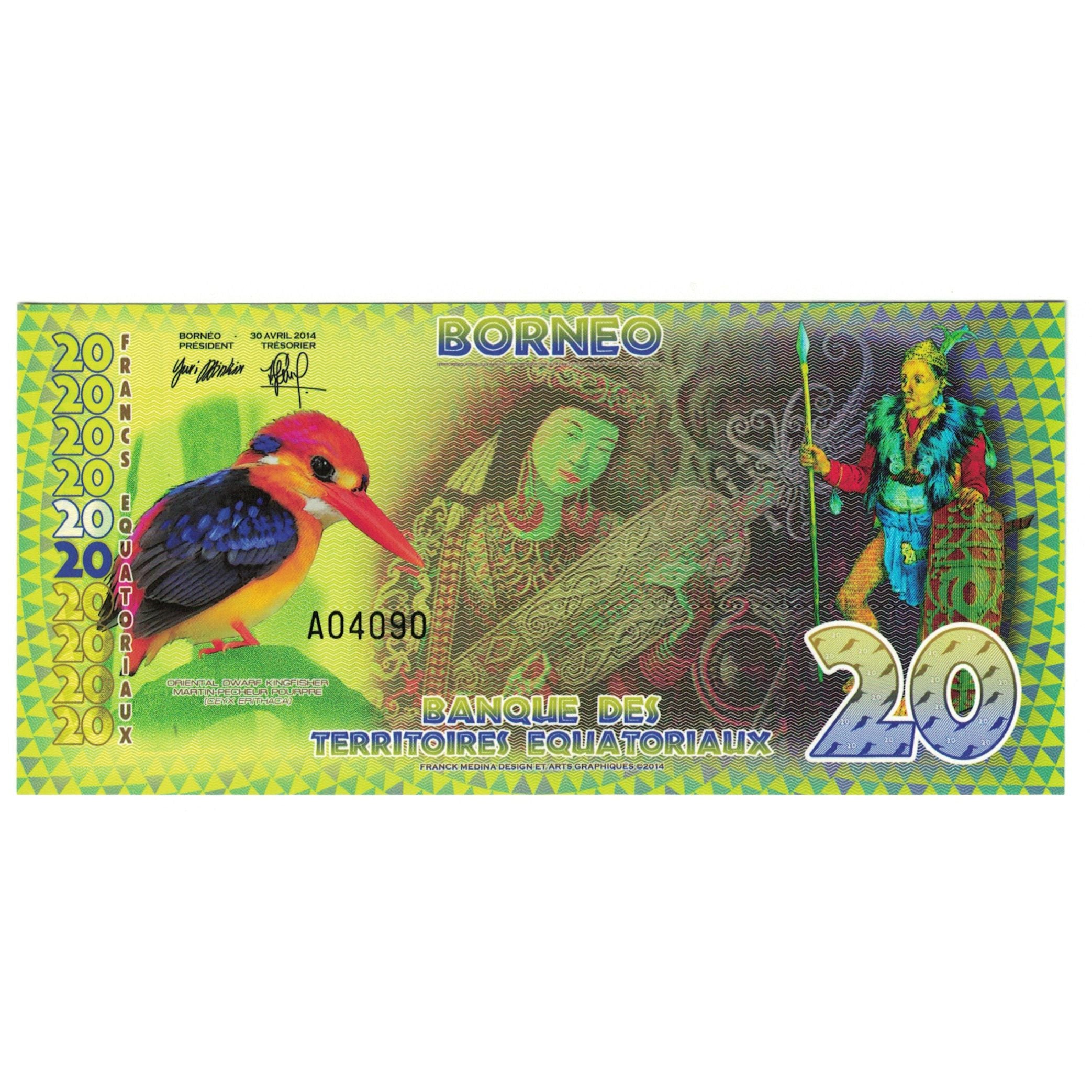 Banconote, Indonesia, 20 Francs, 2014, 2014-04-30, BORNEO FRANCS EQUATORIAUX