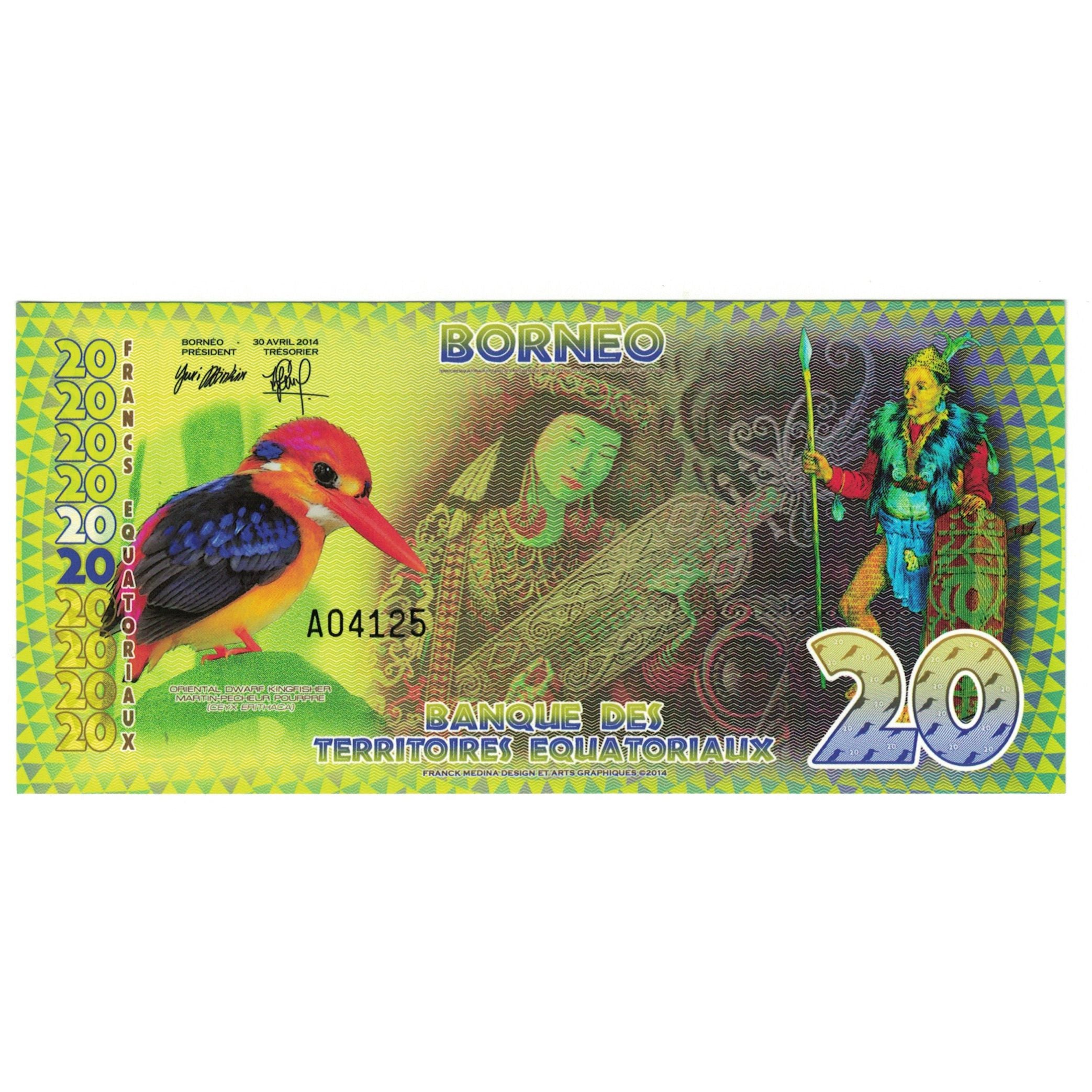 Banknote, Indonesia, 20 Francs, 2014, 2014-04-30, BORNEO FRANCS EQUATORIAUX