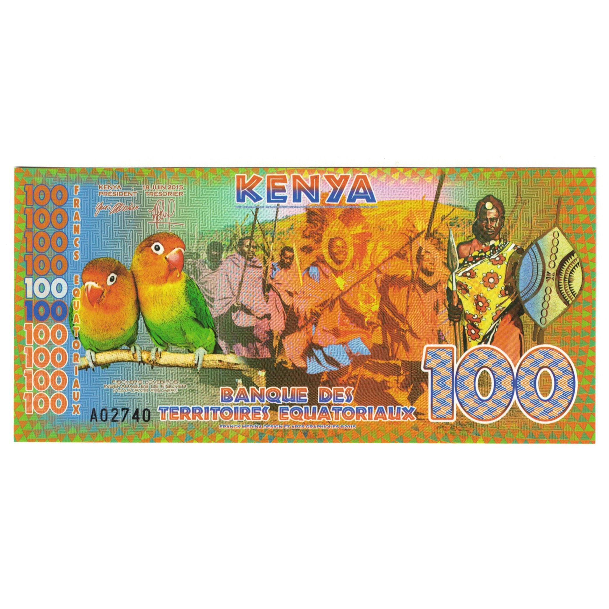 Banconote, Kenya, 100 Francs, 2015, 2015-06-18, KENYA FRANCS EQUATORIAUX, FDS