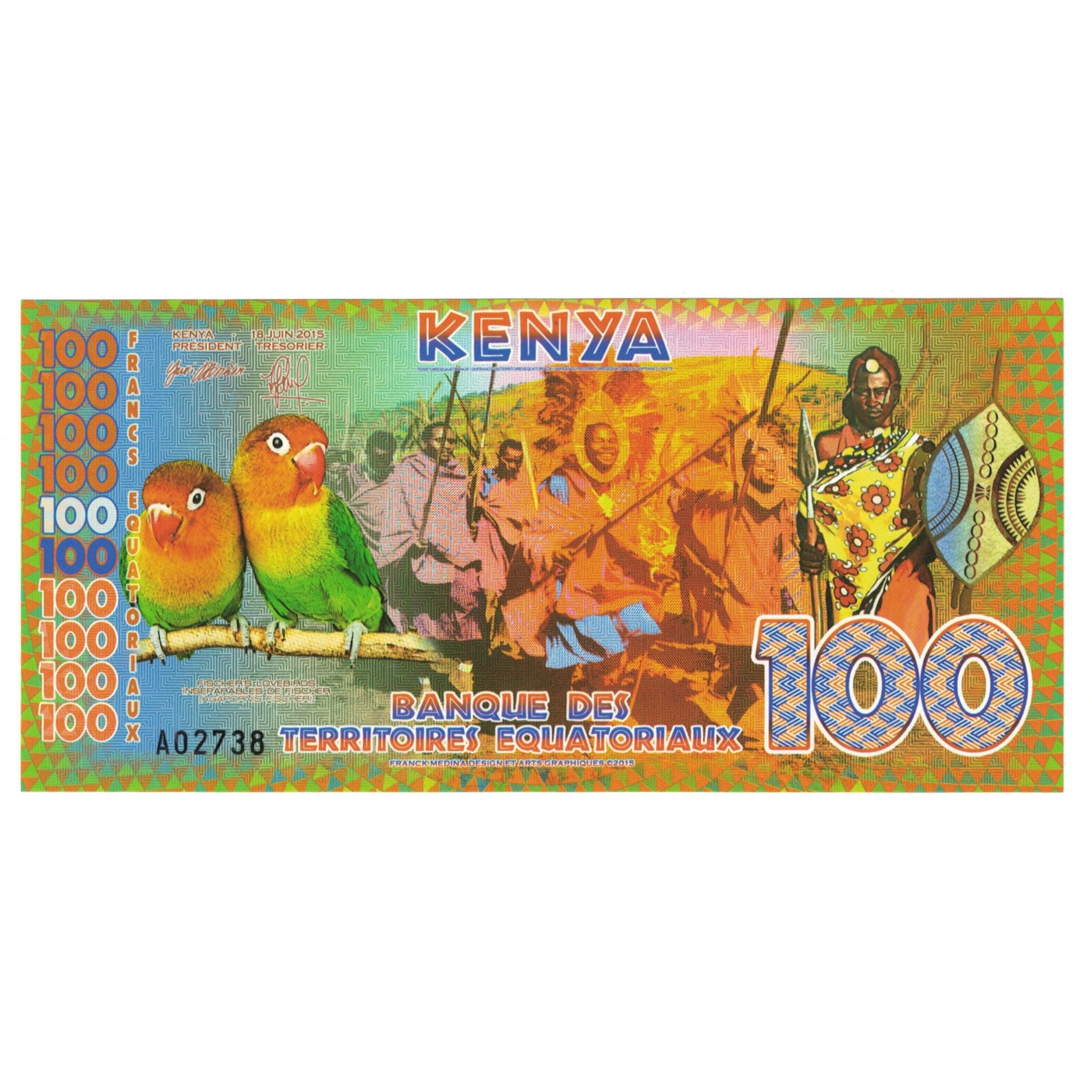 Banknote, Kenya, 100 Francs, 2015, 2015-06-18, KENYA FRANCS EQUATORIAUX