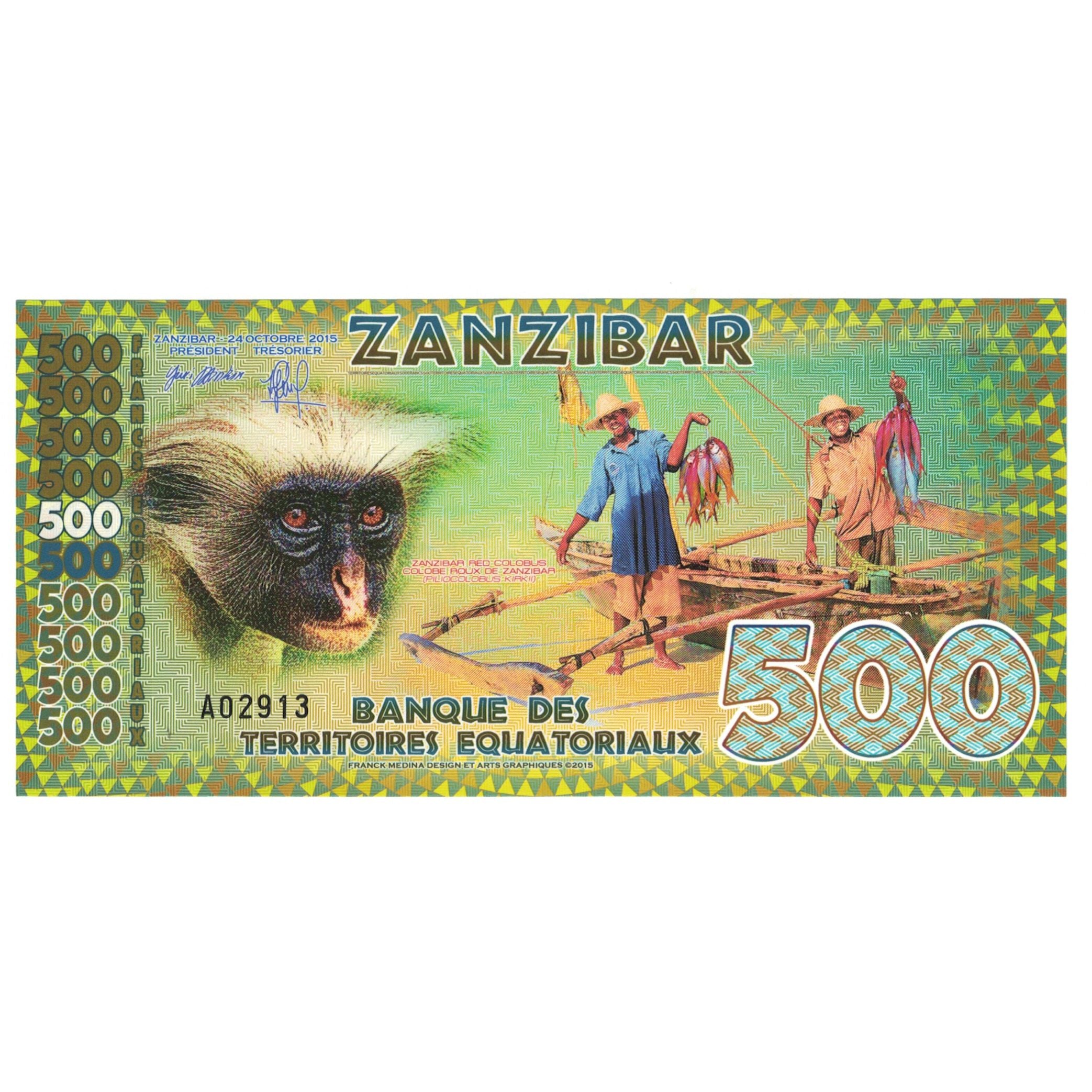 Billet, Tanzanie, 500 Francs, 2015, 2015-10-24, ZANZIBAR FRANCS EQUATORIAUX