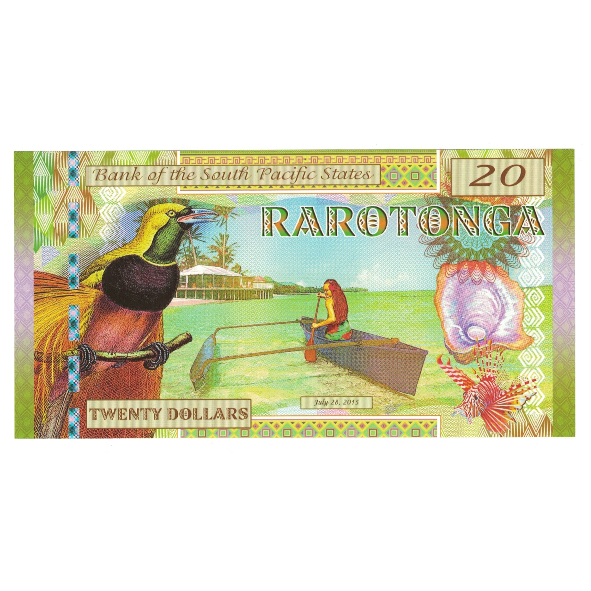Banknote, United States, 20 Dollars, 2015, 2015-07-28, RAROTONGA PACIFIC STATES