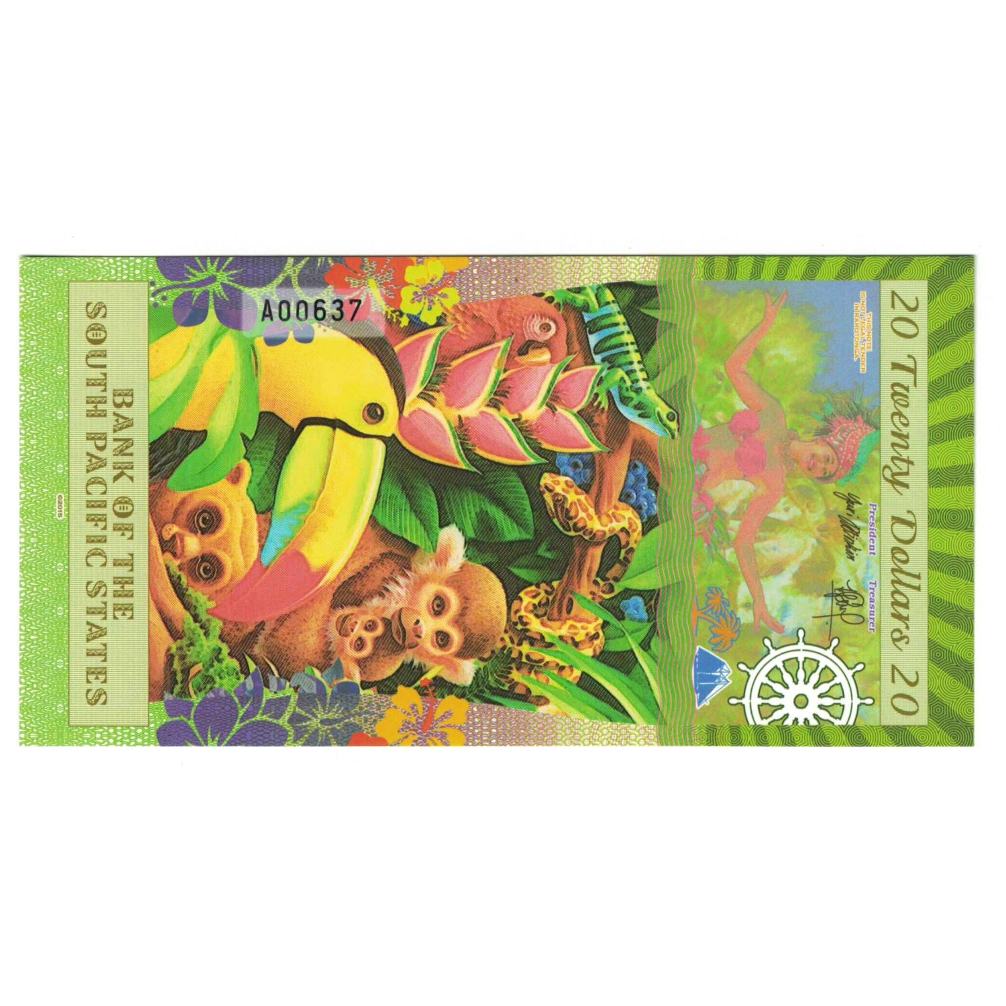 Banknote, United States, 20 Dollars, 2015, 2015-07-28, RAROTONGA PACIFIC STATES