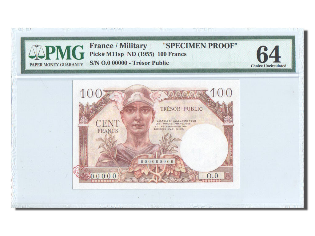 Billet, France, 100 Francs, 1955-1963 Treasury, 1955, Undated, Gradée, PMG