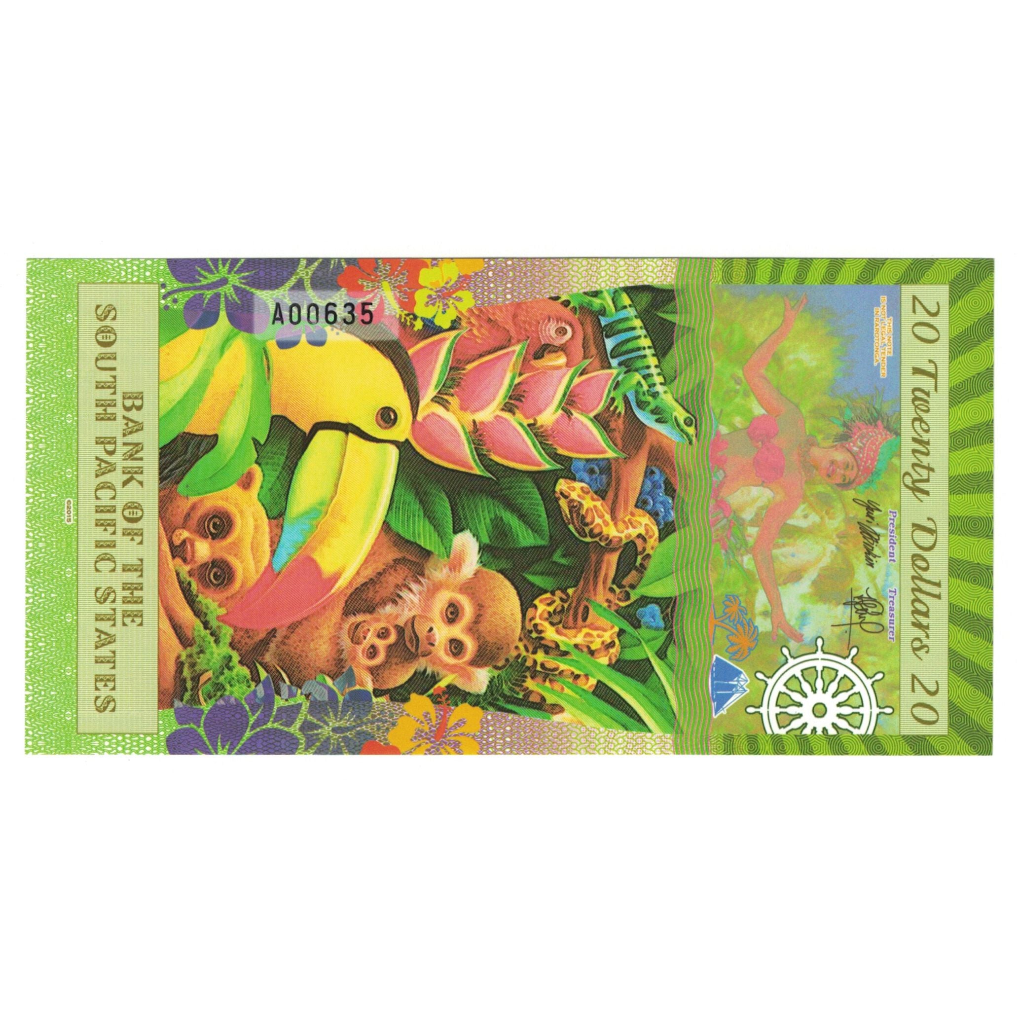 Banknote, United States, 20 Dollars, 2015, 2015-07-28, RAROTONGA PACIFIC STATES