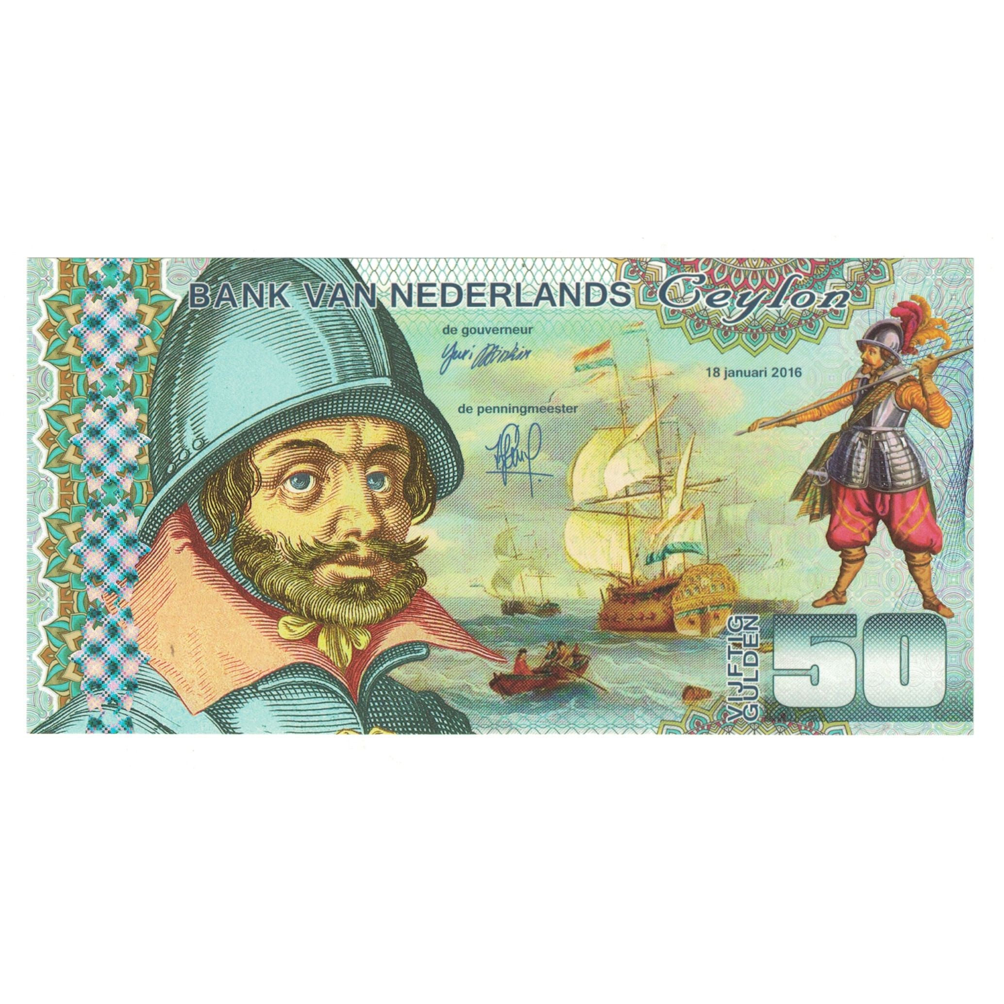 Banconote, Paesi Bassi, 50 Gulden, 2016, 2016-01-18, CEYLON, FDS